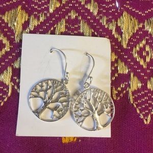 NWOT Silver Tree of Life Earrings